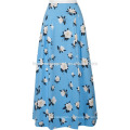 New Fashion Plissee gedruckt Baumwolle Maxi Rock DEM / DOM Herstellung Großhandel Mode Frauen Bekleidung (TA5148)